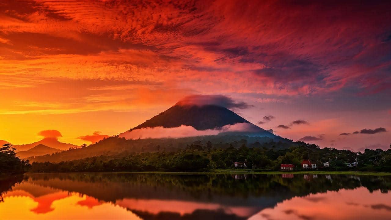 Sunsets Behind Mount Agung